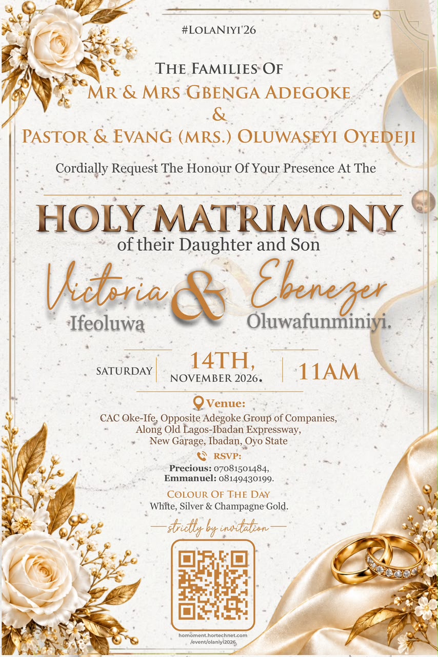 Holy Matrimony of Victoria and Ebenezer